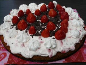 cake, strawberry pie, strawberries